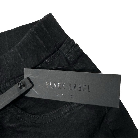 Black Label by C’est Toi Black Velvet Jean Pant Sz Large 30x28 Elastic Waist NWT - Picture 5 of 16